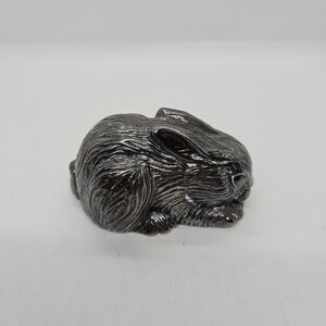 Reed & Barton silver plate rabbit music box MISSING KEY